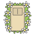 花に囲まれた棺のイラスト
